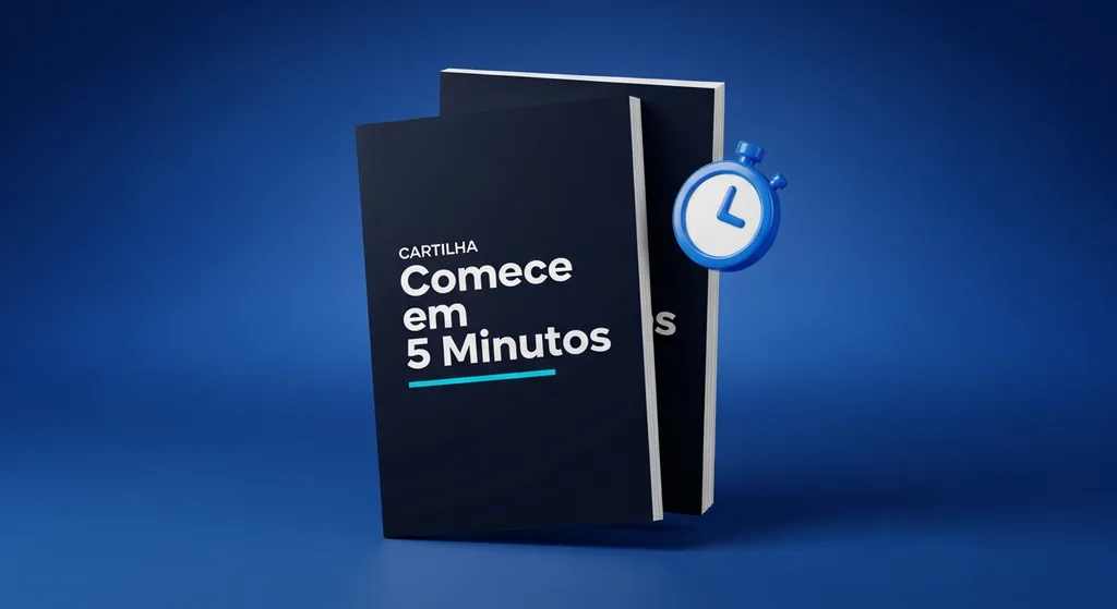 Capa da Cartilha Comece em 5 Minutos, guia rápido de primeiros passos com IA